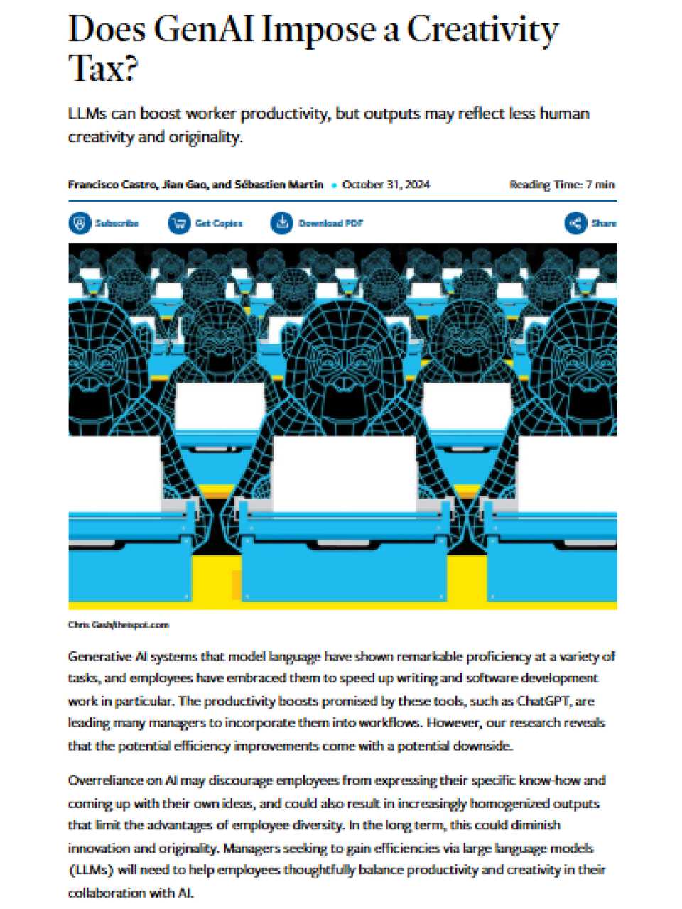 Does GenAI impose a creativity tax?